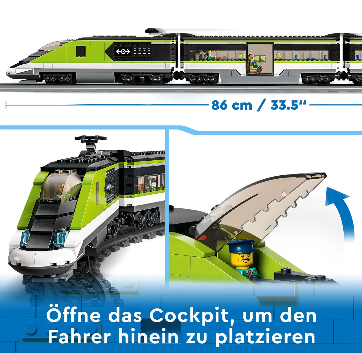City 60337 Personen-Schnellzug Bausatz, Mehrfarbig